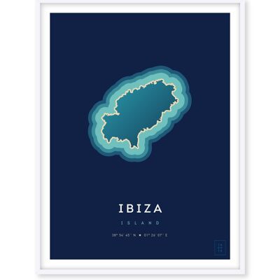 Affiche de l'île d'Ibiza - 30 x 40 cm