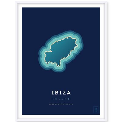 Póster Isla de Ibiza - 50 x 70 cm