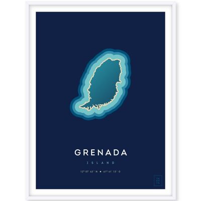 Affiche de l'île de la Grenade - 30 x 40 cm