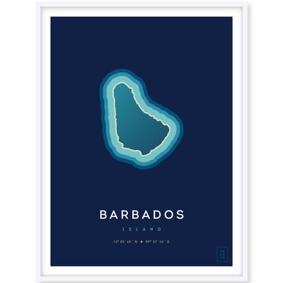 Poster dell'isola di Barbados - 30 x 40 cm