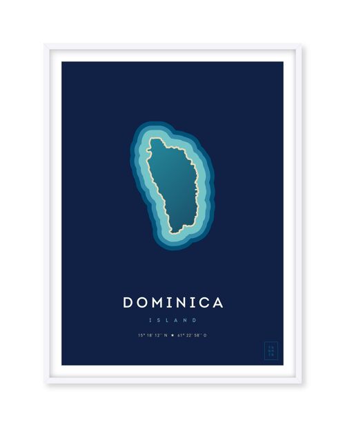 Affiche de l'île de Dominique - 30 x 40 cm