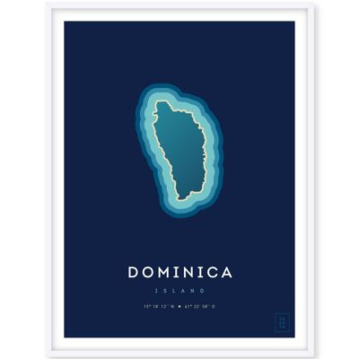 Poster dell'isola di Dominica - 50 x 70 cm