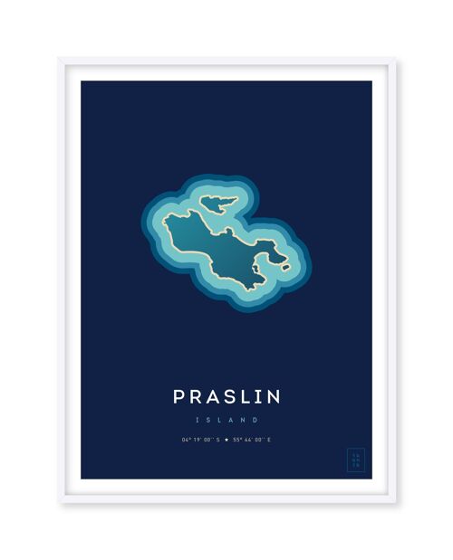 Affiche de l'île de Praslin - 30 x 40 cm