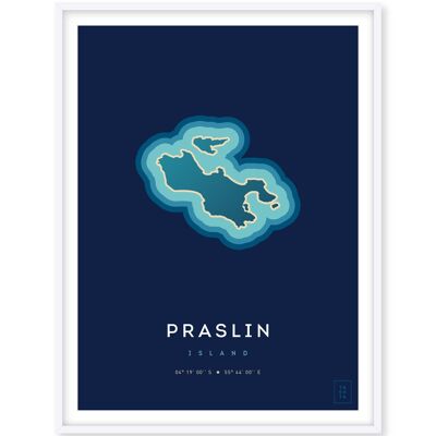 Plakat der Insel Praslin - 30 x 40 cm