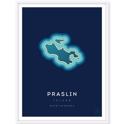 Affiche de l'île de Praslin - 50 x 70 cm