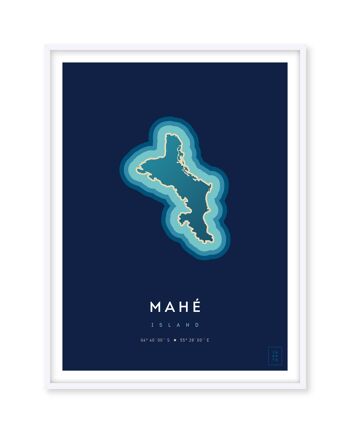 Affiche de l'île de Mahé - 30 x 40 cm 1