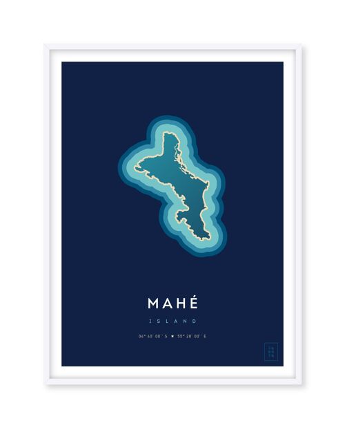 Affiche de l'île de Mahé - 50 x 70 cm