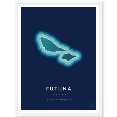 Affiche de l'île de Futuna - 30 x 40 cm