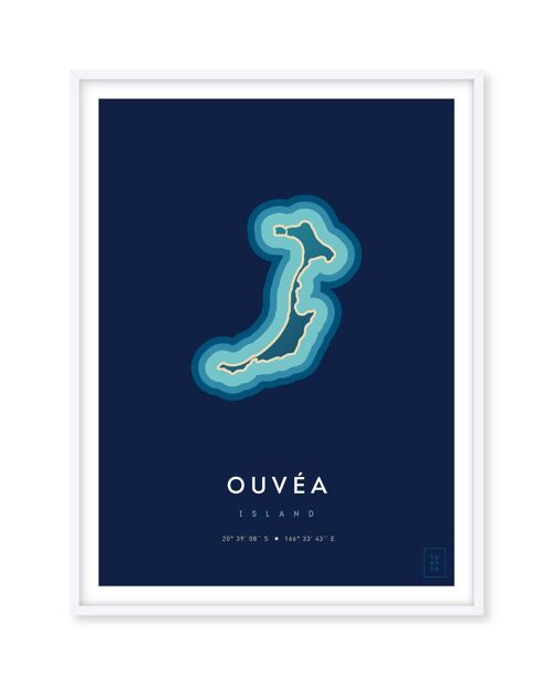 Affiche de l'île d'Ouvéa - 30 x 40 cm