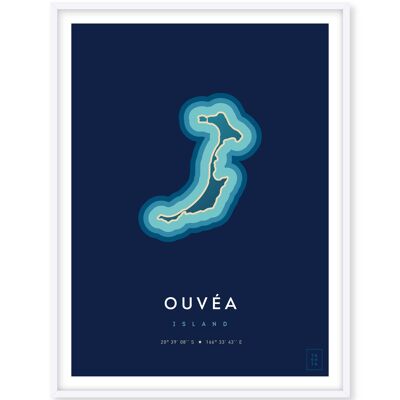 Affiche de l'île d'Ouvéa - 30 x 40 cm