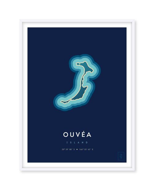 Affiche de l'île d'Ouvéa - 50 x 70 cm