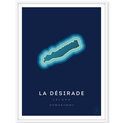 Affiche de l'île de la Désirade - 30 x 40 cm