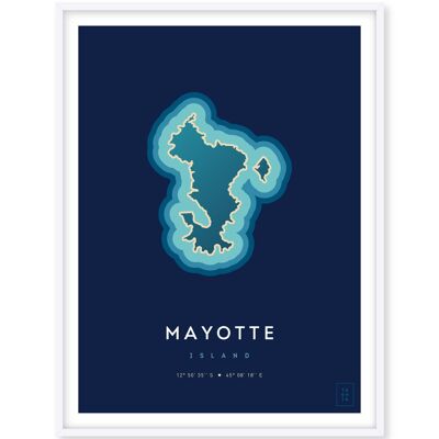 Póster de la isla de Mayotte - 30 x 40 cm