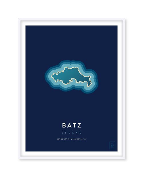 Affiche de l'île de Batz - 30 x 40 cm