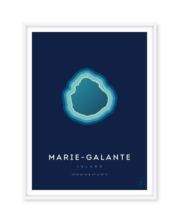 Affiche de l'île de Marie-Galante - 30 x 40 cm 1