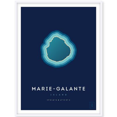 Affiche de l'île de Marie-Galante - 30 x 40 cm