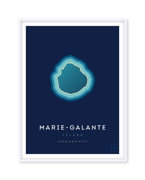 Affiche de l'île de Marie-Galante - 50 x 70 cm