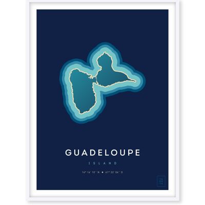 Affiche de l'île de la Guadeloupe - 50 x 70 cm