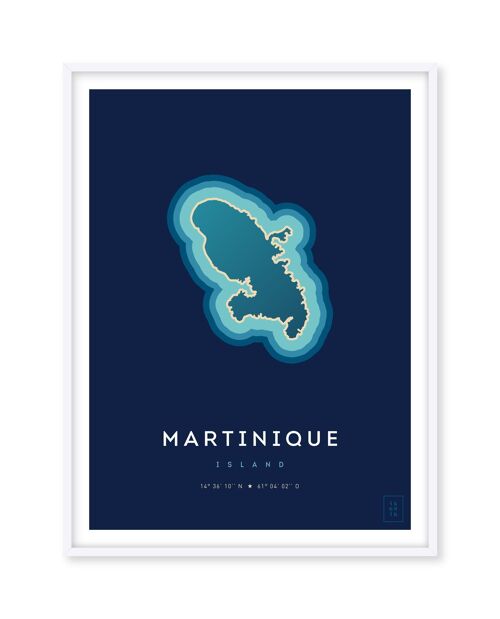 Affiche de l'île de la Martinique - 30 x 40 cm
