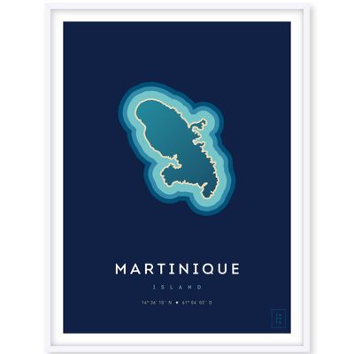 Poster dell'isola della Martinica - 30 x 40 cm