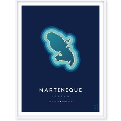 Poster dell'isola della Martinica - 30 x 40 cm