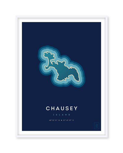 Affiche de l'île de Chausey - 30 x 40 cm
