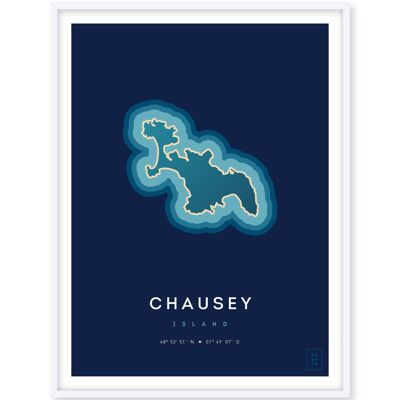 Affiche de l'île de Chausey - 30 x 40 cm