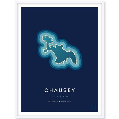 Affiche de l'île de Chausey - 50 x 70 cm