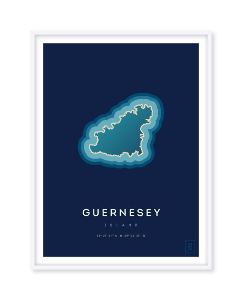 Affiche de l'île de Guernesey - 30 x 40 cm