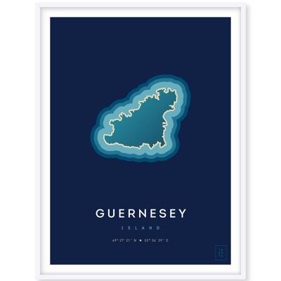 Póster de la isla de Guernsey - 30 x 40 cm