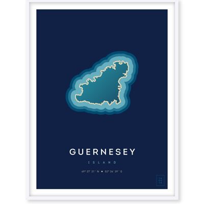 Affiche de l'île de Guernesey - 30 x 40 cm