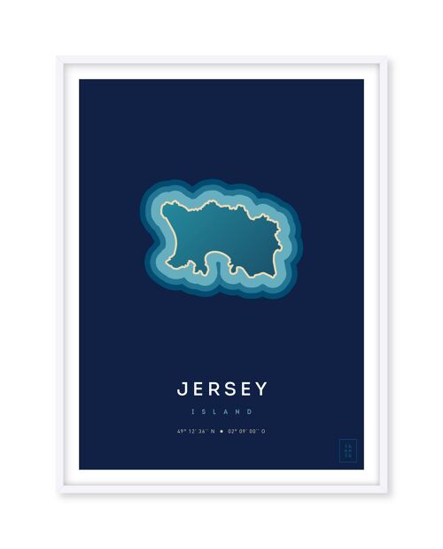 Affiche de l'île de Jersey - 30 x 40 cm
