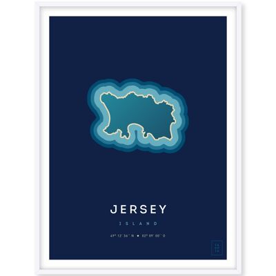 Affiche de l'île de Jersey - 50 x 70 cm