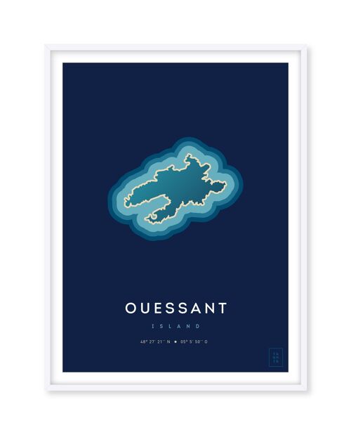 Affiche de l'île d'Ouessant - 30 x 40 cm