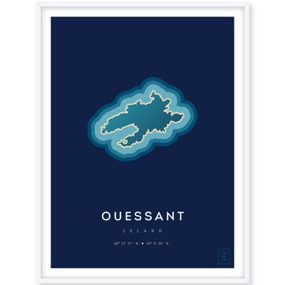 Plakat der Insel Ouessant - 30 x 40 cm