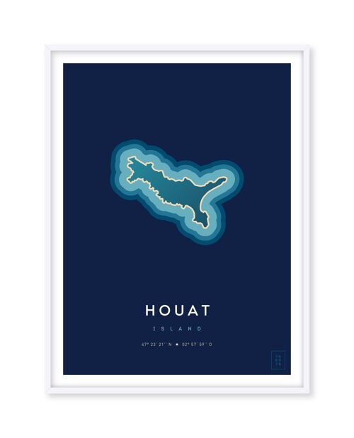 Affiche de l'île de Houat - 30 x 40 cm