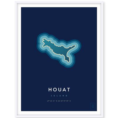 Affiche de l'île de Houat - 30 x 40 cm
