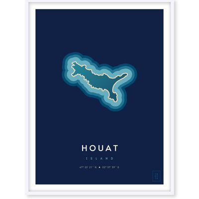 Affiche de l'île de Houat - 50 x 70 cm