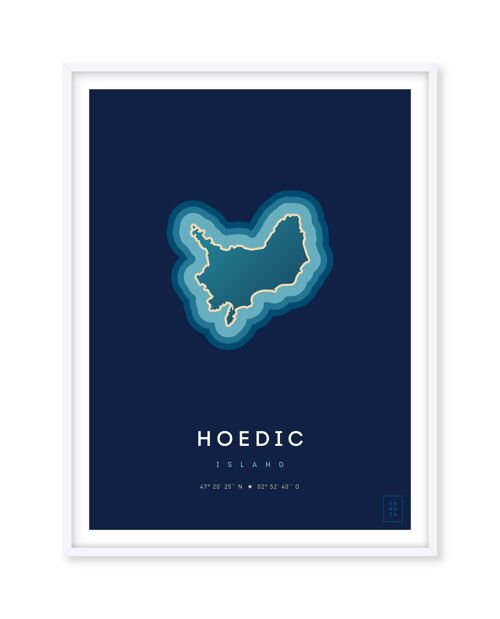 Affiche de l'île d'Hoedic - 30 x 40 cm