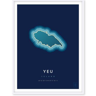 Affiche de l'île d'Yeu - 30 x 40 cm