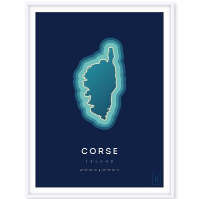 Corsica island poster - 30 x 40 cm