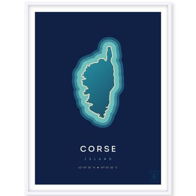 Poster of the island of Corsica - 50 x 70 cm