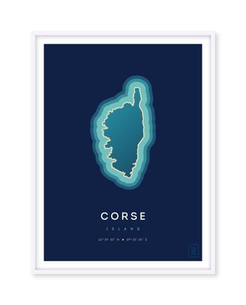 Affiche de l'île de la Corse - 50 x 70 cm 1