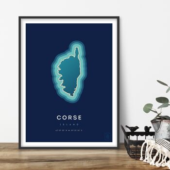 Affiche de l'île de la Corse - 50 x 70 cm 3