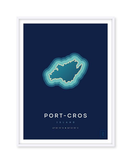Affiche de l'île de Port-Cros - 30 x 40 cm