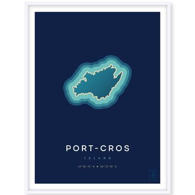 Poster dell'isola di Port-Cros - 30 x 40 cm