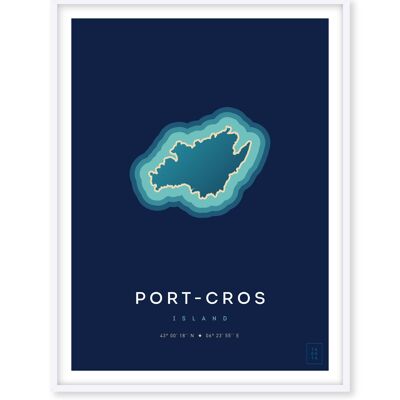 Poster dell'isola di Port-Cros - 50 x 70 cm