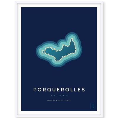 Plakat der Insel Porquerolles - 30 x 40 cm