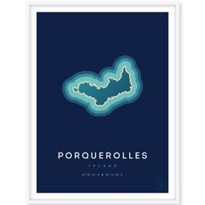 Affiche de l'île de Porquerolles - 30 x 40 cm