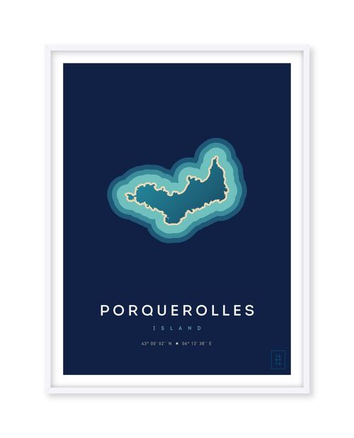 Affiche de l'île de Porquerolles - 50 x 70 cm
